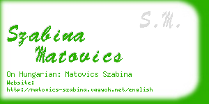 szabina matovics business card